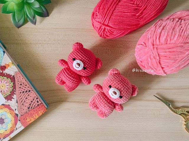 Finished Amigurumi Teddy Bear — free crochet pattern