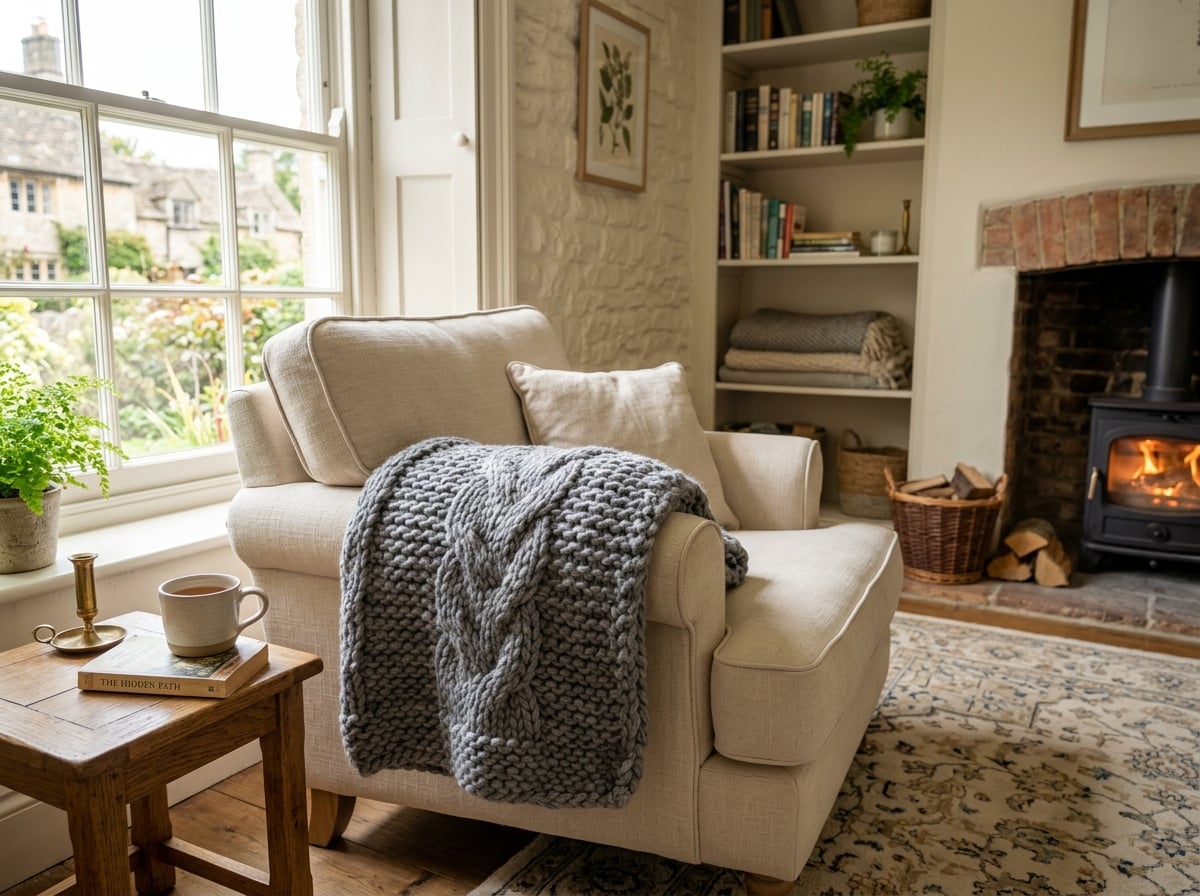 Finished Super Chunky Throw Blanket — free knitting pattern