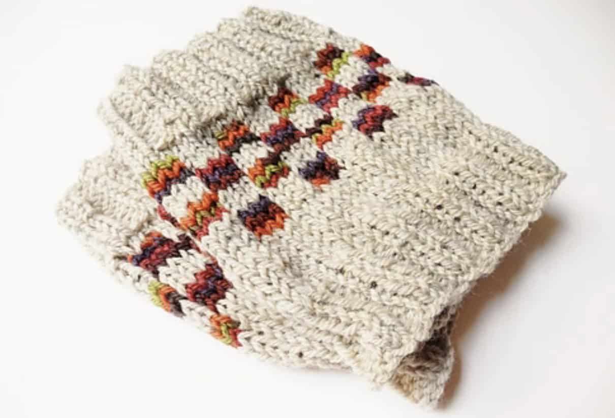 Finished Cosy Boot Cuffs — free knitting pattern