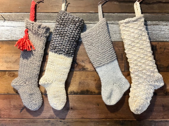 Finished Festive Christmas Stocking — free knitting pattern