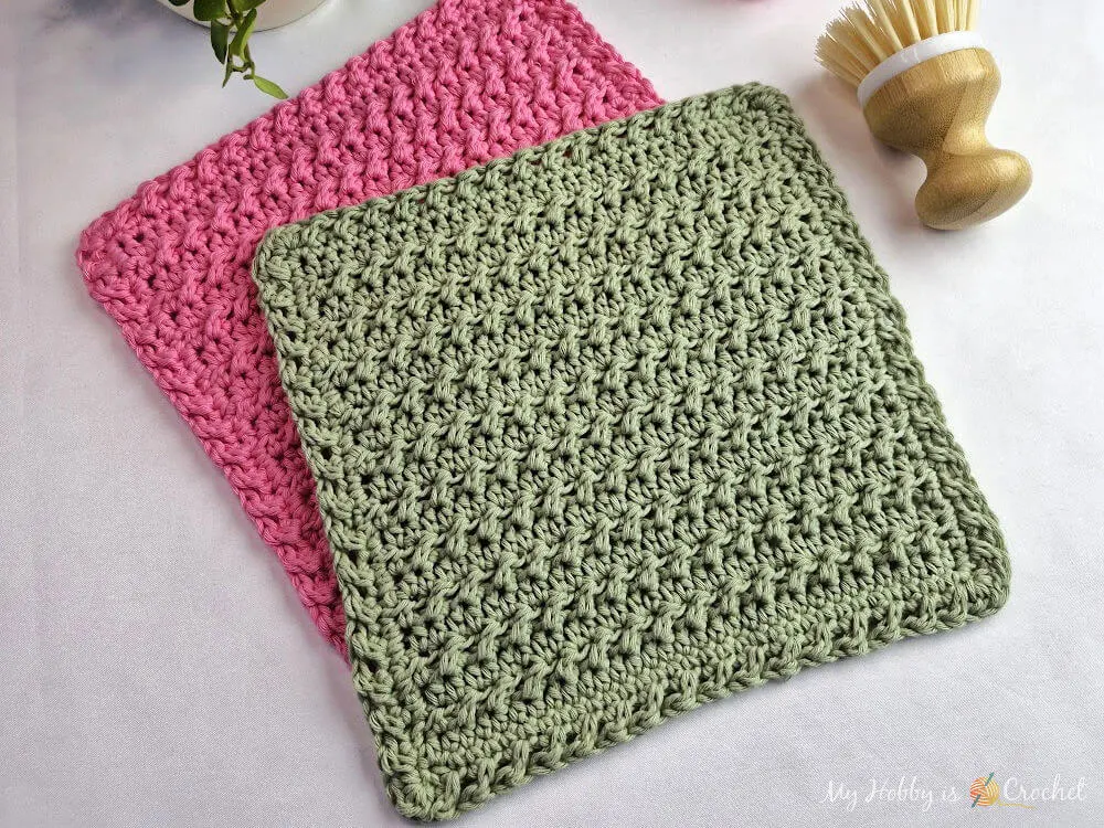 Finished Textured Crochet Dishcloth — free crochet pattern