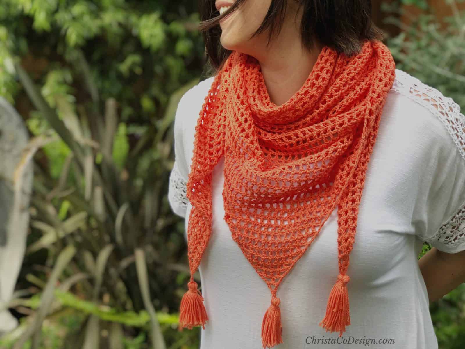 Finished Granny Stitch Triangle Shawl — free crochet pattern