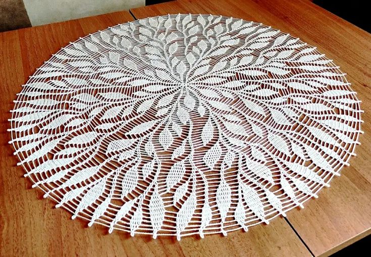 Finished Crochet Mandala Table Mat — free crochet pattern